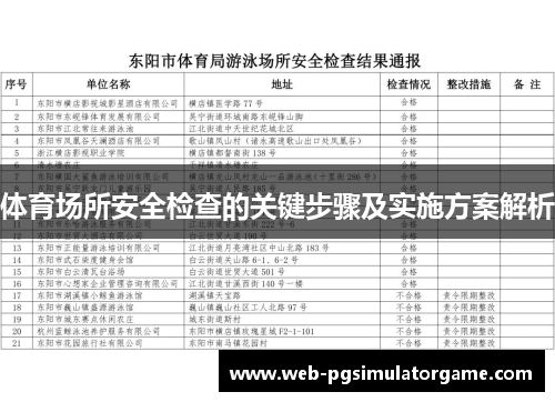 体育场所安全检查的关键步骤及实施方案解析