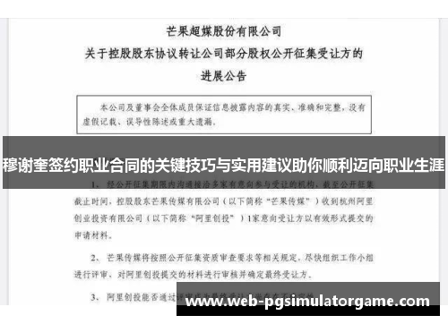 穆谢奎签约职业合同的关键技巧与实用建议助你顺利迈向职业生涯